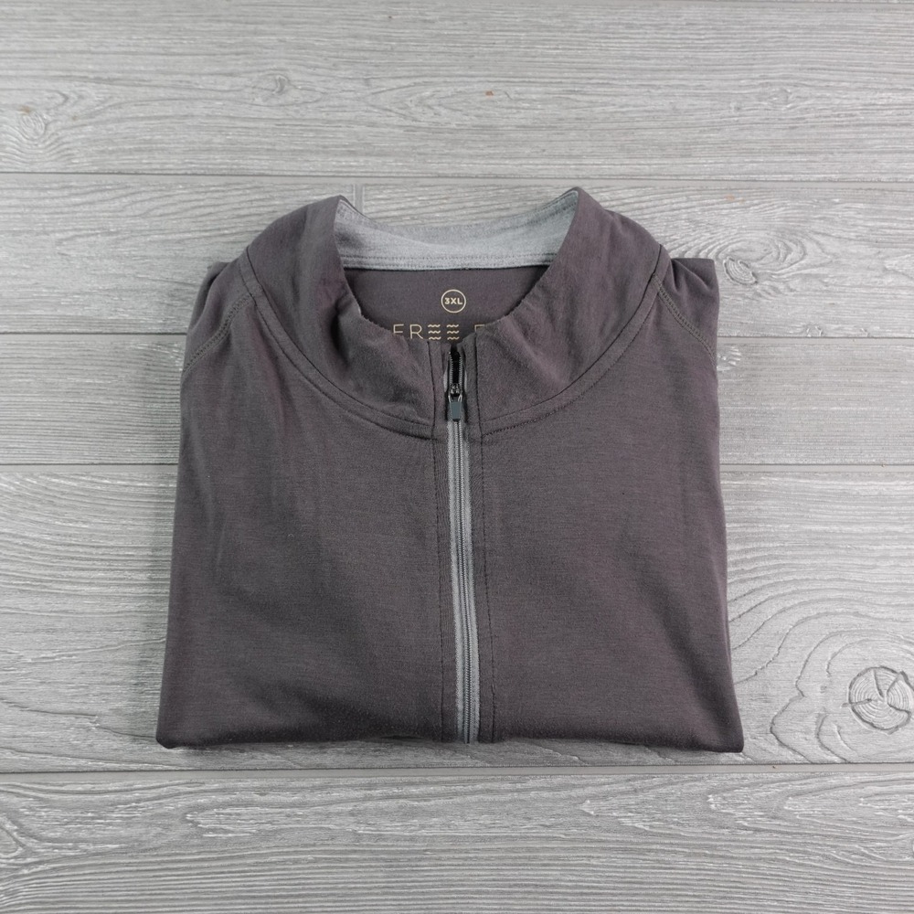 Free Fly 1/4 Zip Pullover Bamboo Stretch Men's Size XXXL 3XL Gray Fishing